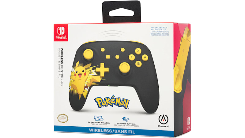 PowerA Wireless Nintendo Switch Controller - Mario Joy, AA Battery Powered  (Battery Included), Pro Controller for Switch, Advanced Gaming Buttons