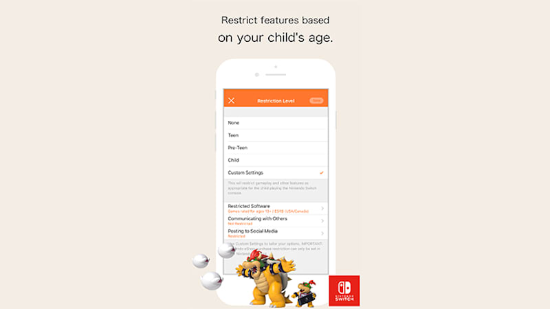 Nintendo switch 2024 parental controls app