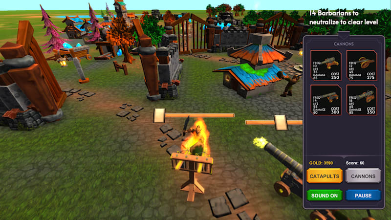 Screenshot of a classic Tower Defense game. Game shown: Tower Defense