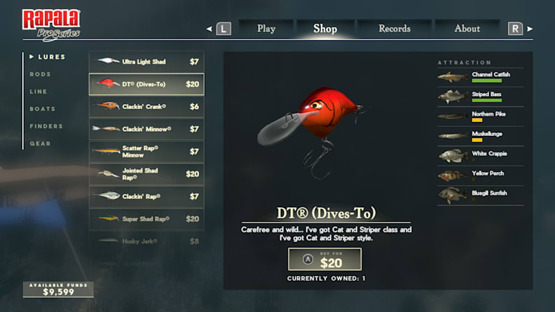 Rapala fishing pro series switch controls deals
