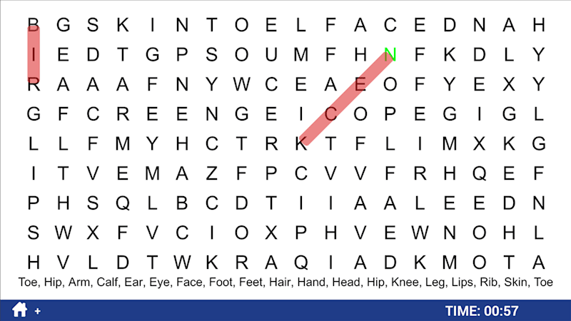 Word Search - Words That Start with B - Five Words