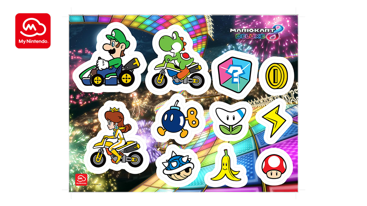 Feuille d'autocollants en vinyle Mario Kart™ 8 Deluxe n° 2 1