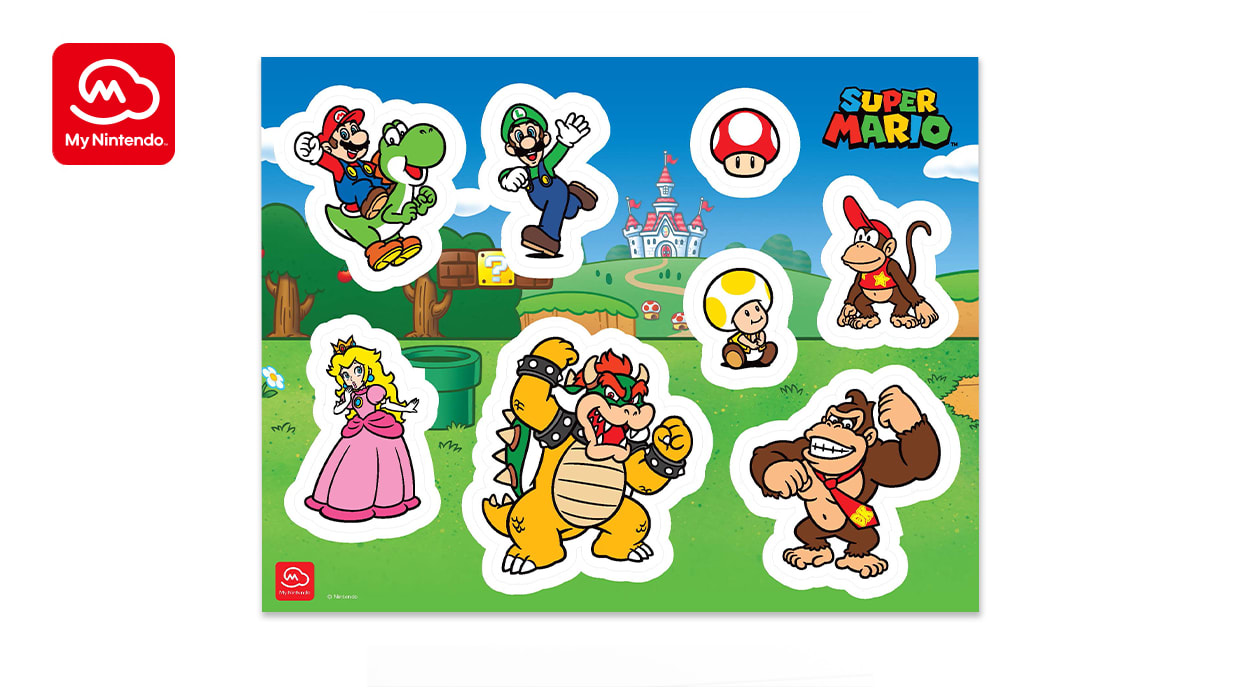 My Nintendo feuille d’autocollants techniques amovibles Super Mario™ 1