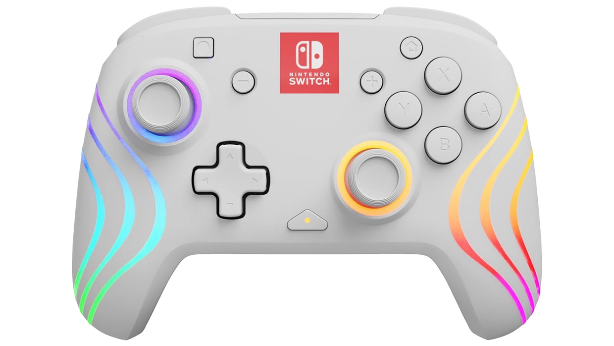 Manette LED sans fil Afterglow™ Wave pour Nintendo Switch™ - Blanche - Site  officiel Nintendo