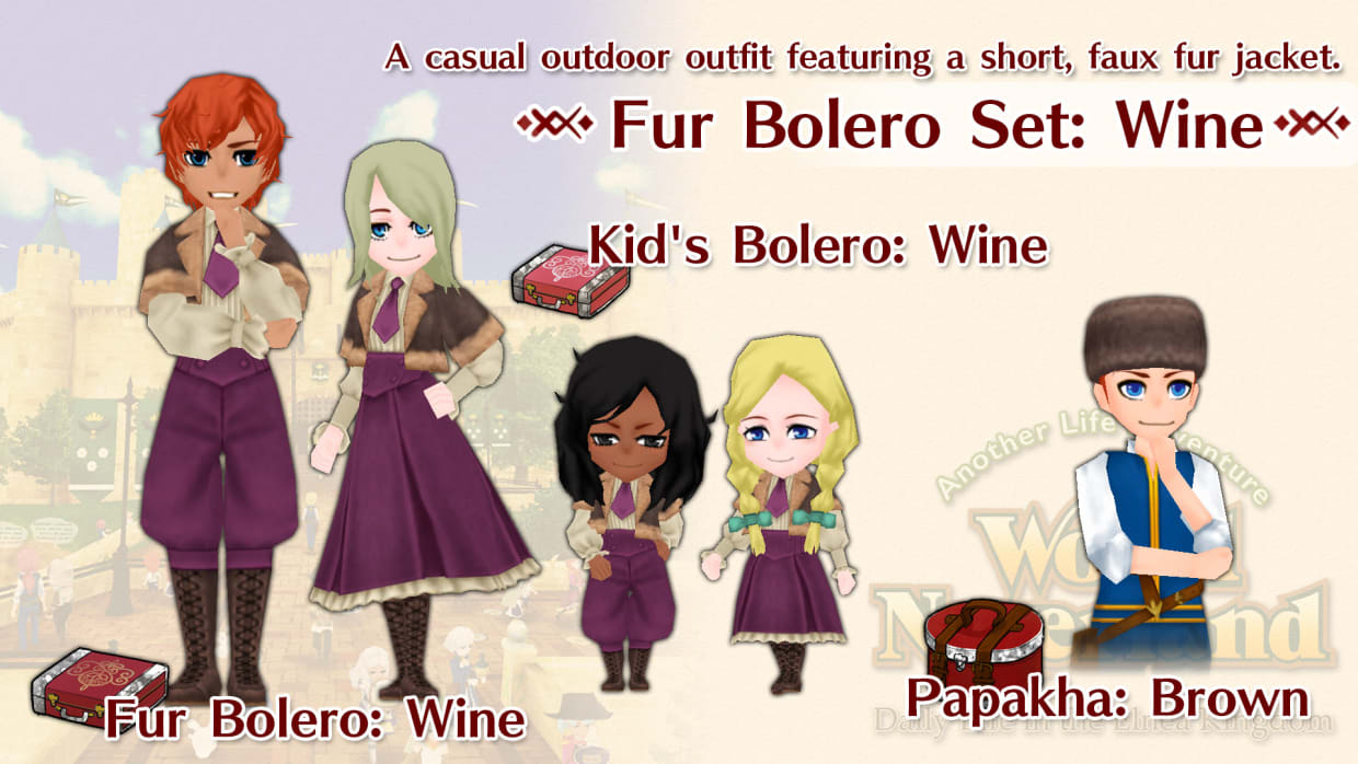 Fur Bolero Set: Wine 1