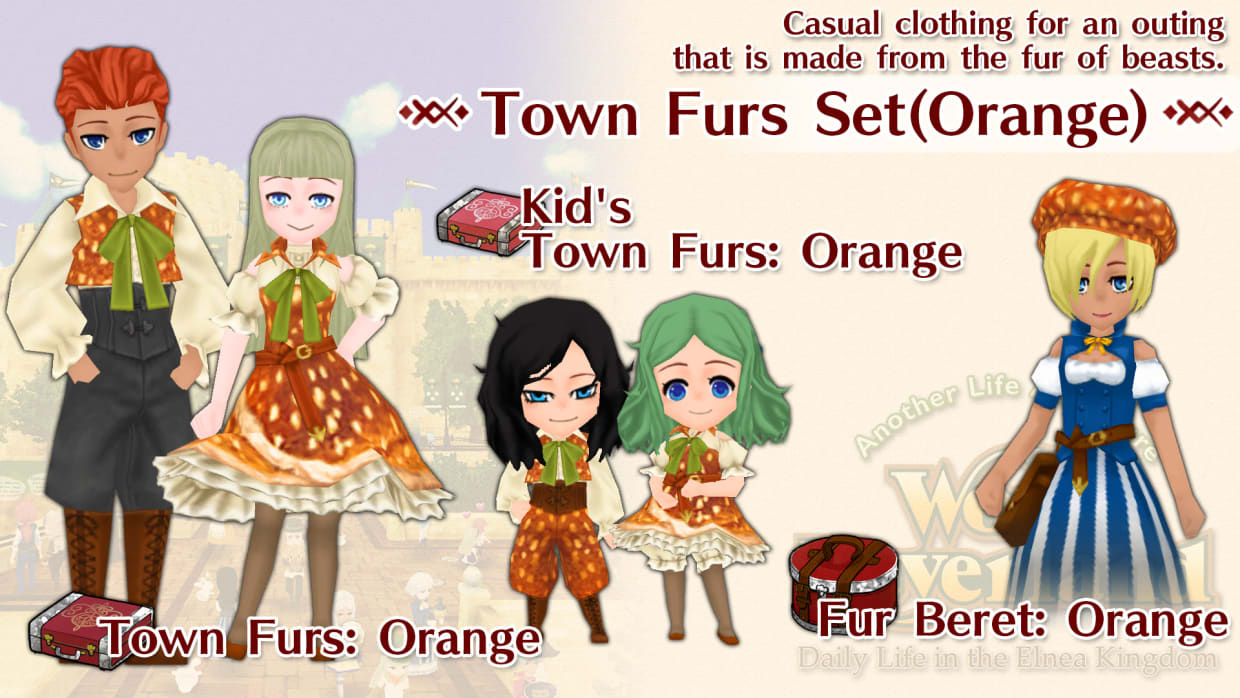 Town Furs Set ( Orange ) 1