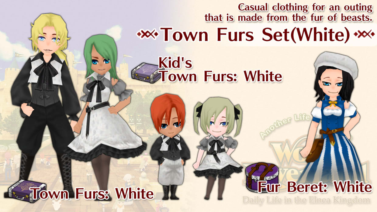 Town Furs Set ( White ) 1