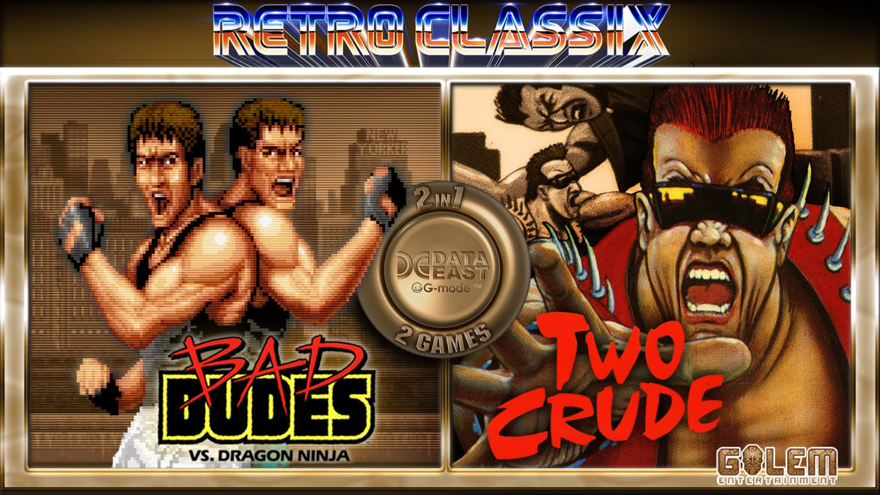 Retro Classix 2in1 pack Bad Dudes & Two Crude Dudes for Nintendo