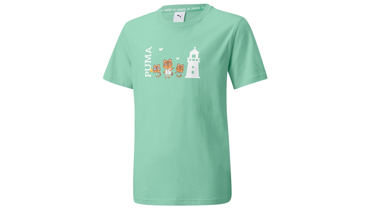 PUMA Animal Crossing: New Horizons Kids' T-shirt - Mist Green - XS - Nintendo Site