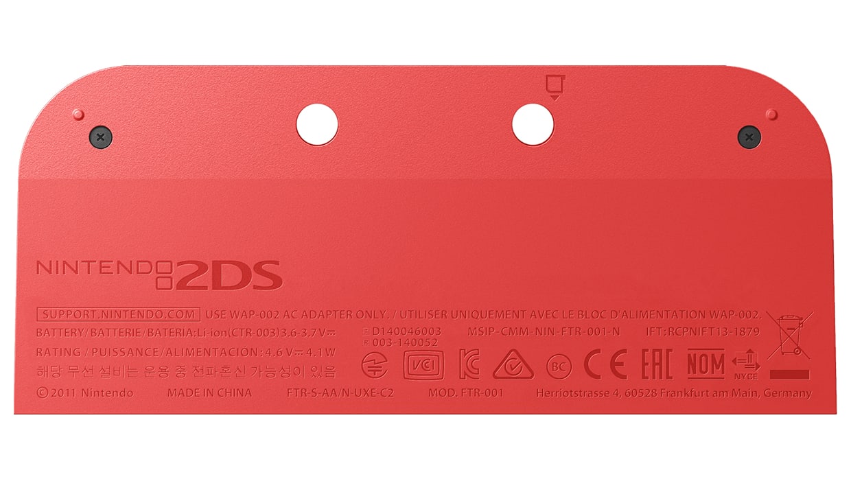 Kit de couvercle de la batterie - Rouge cramoisi 2  (Nintendo 2DS™) 1