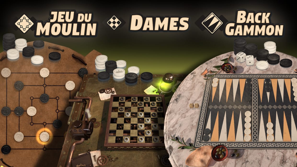 Collection de jeux 3en1 : Backgammon + Dames + Jeu de moulin 1