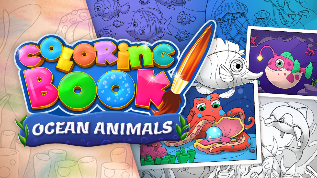 Coloring Book: Ocean Animals - 29 new drawings 1