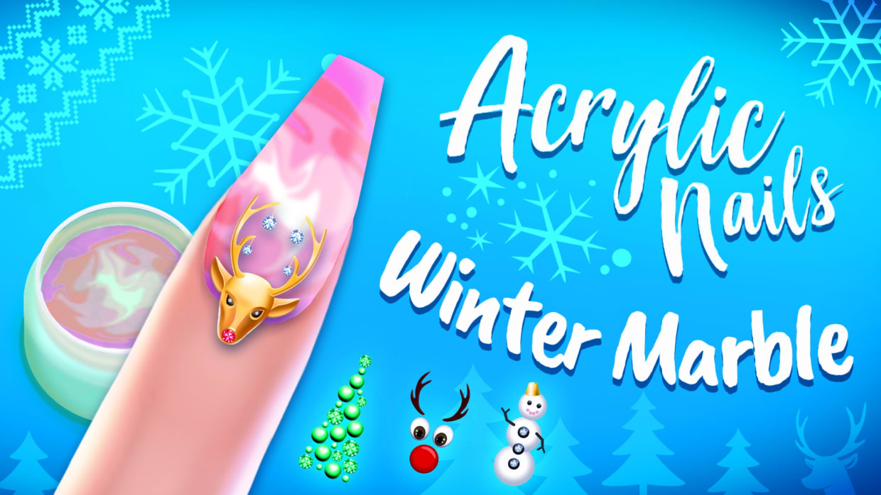 Acrylic Nails!: Winter Marble 1