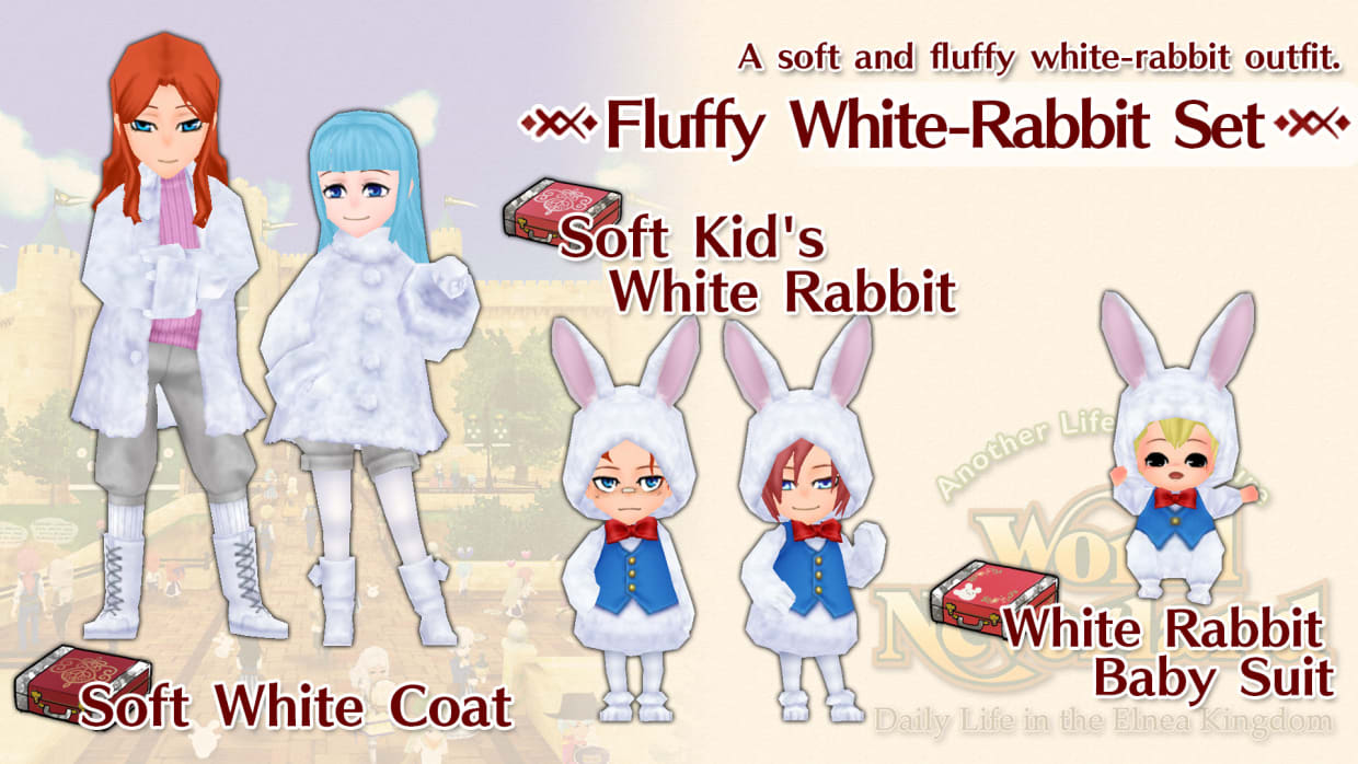 Fluffy White-Rabbit Set 1