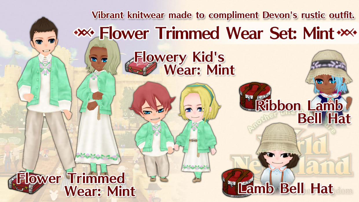 Flower Trimmed Wear Set: Mint 1