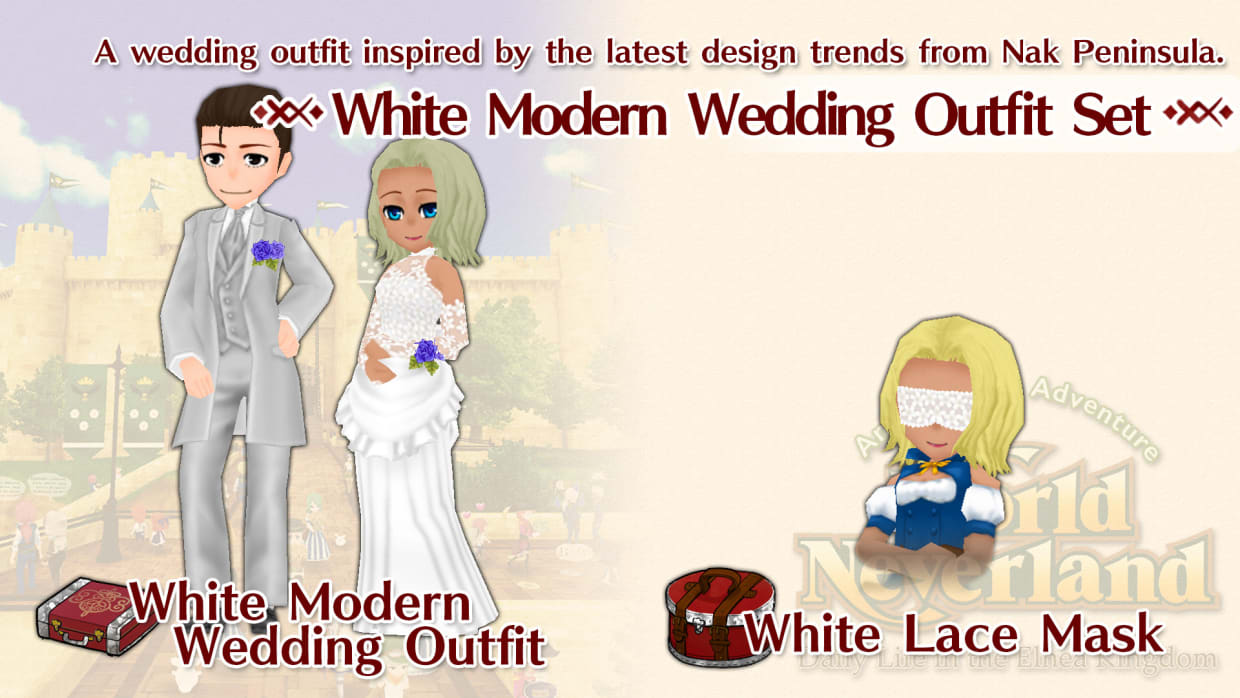 White Modern Wedding Outfit Set 1