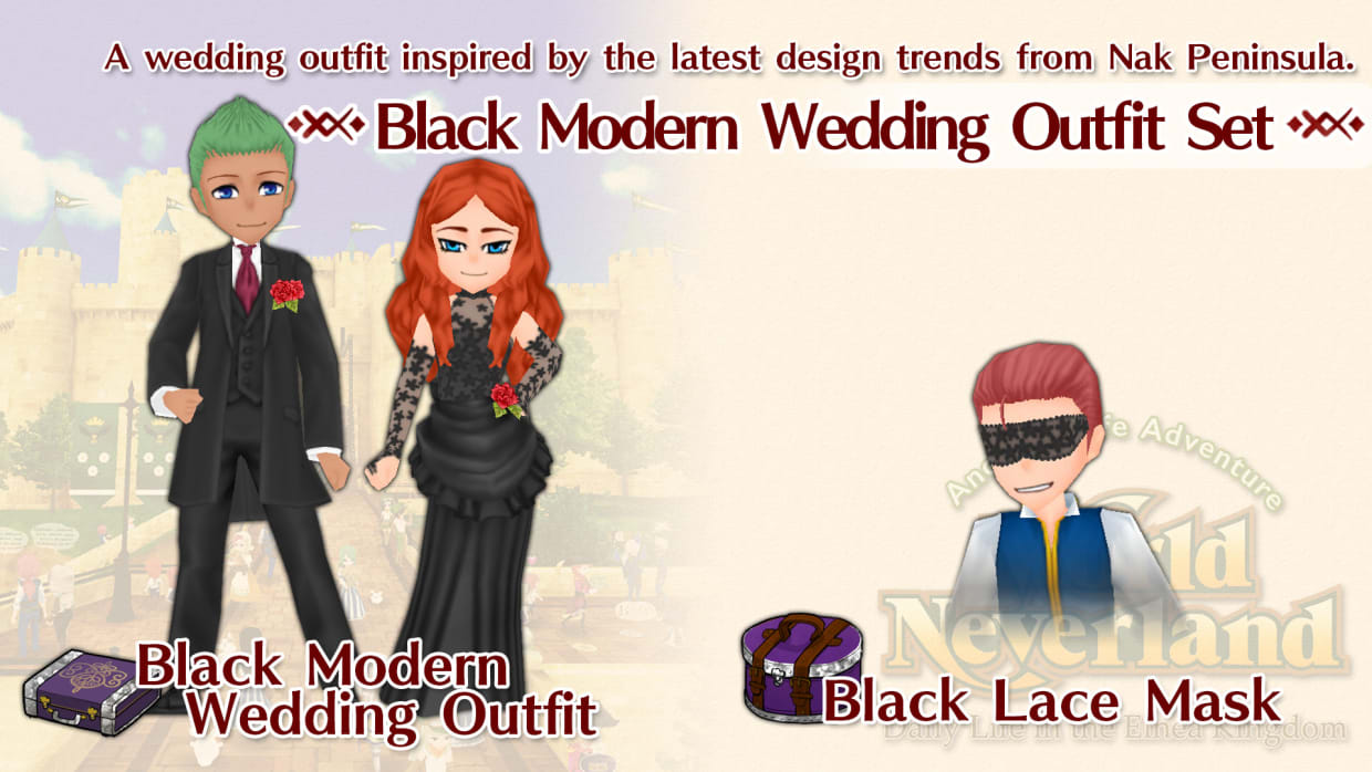 Black Modern Wedding Outfit Set 1