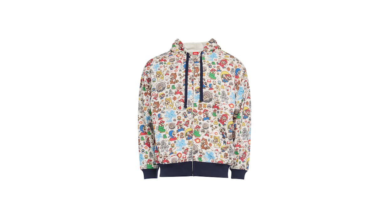 Super Mario™ Graphic All Over Print Full Zip Hoodie - S - Nintendo ...