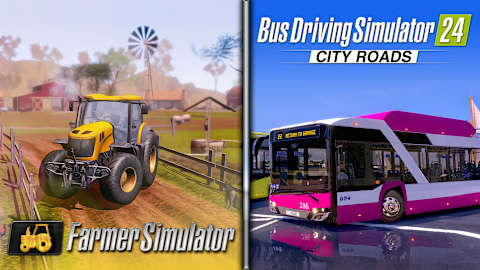 Bus Driving Simulator 24 City Roads & Farmer Simulator Bundle