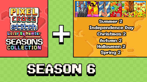Pixel Cross Stitch Color by Number Seasons Collection Season 6