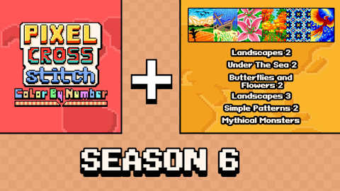 Pixel Cross Stitch Color by Number: Season 6