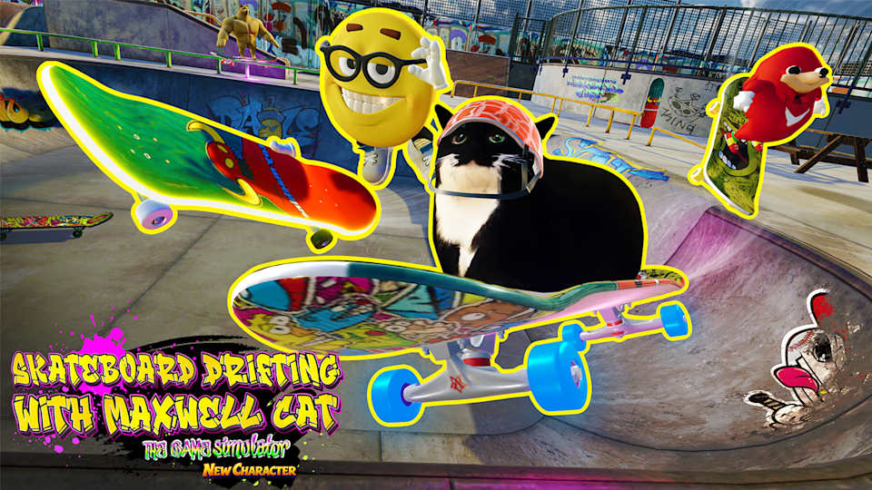 Skateboard Drifting with Maxwell Cat