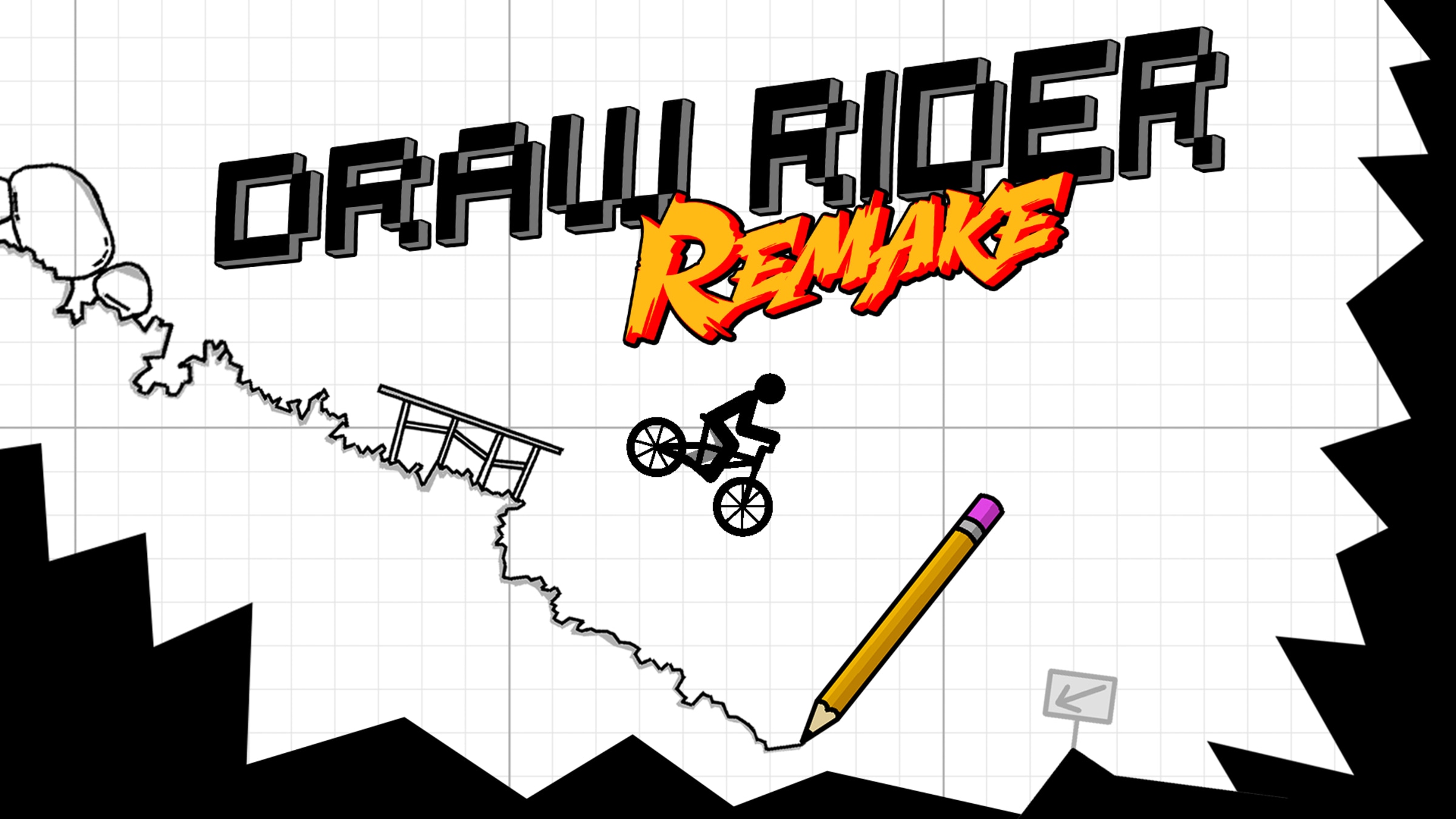 Draw Rider Remake cover with a rider and a hand-drawn track