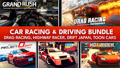 Car Racing & Driving Bundle - Drag Racing, Highway Racer, Drift Japan, Toon Cars deal