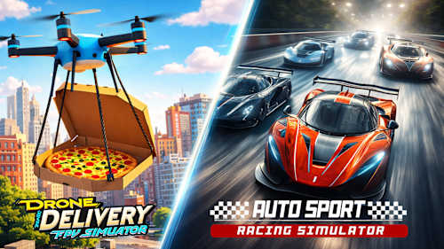 Auto Sport Racing & DRONE DELIVERY - FPV SIMULATOR cover art