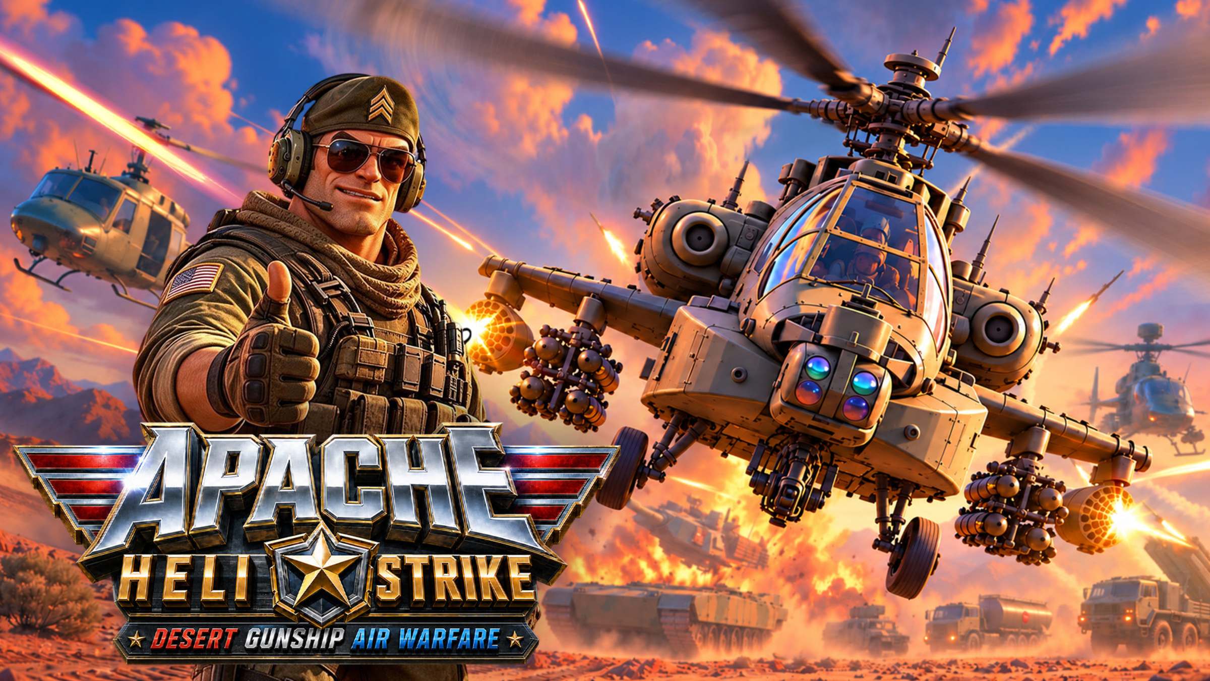 Apache Heli Strike: Desert Gunship Air Warfare for Nintendo Switch ...