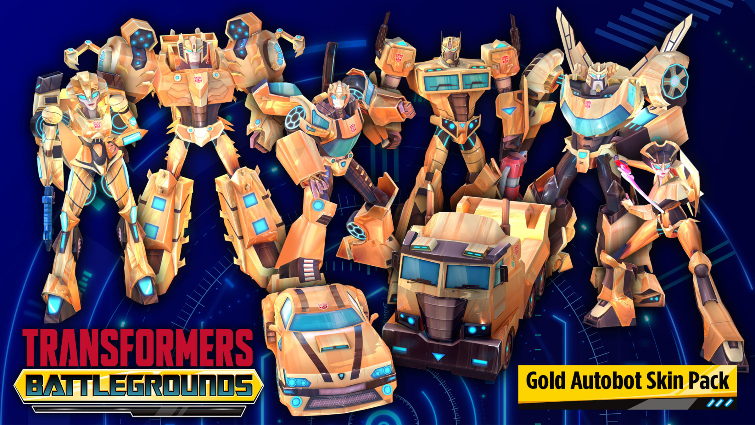 TRANSFORMERS BATTLEGROUNDS Gold Autobot Skin Pack for Nintendo