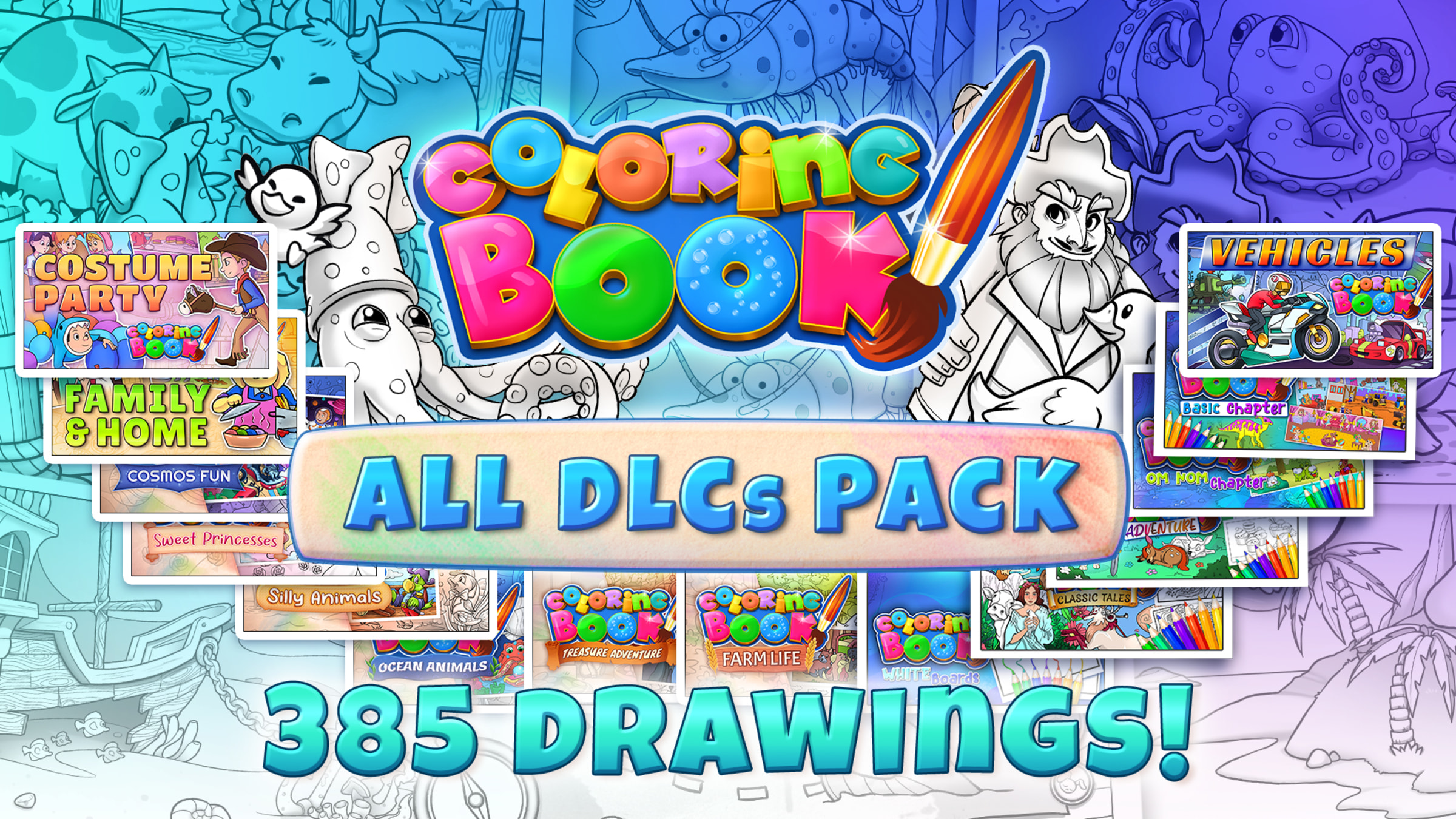 Coloring Book All DLCs Pack 385 drawings for Nintendo Switch