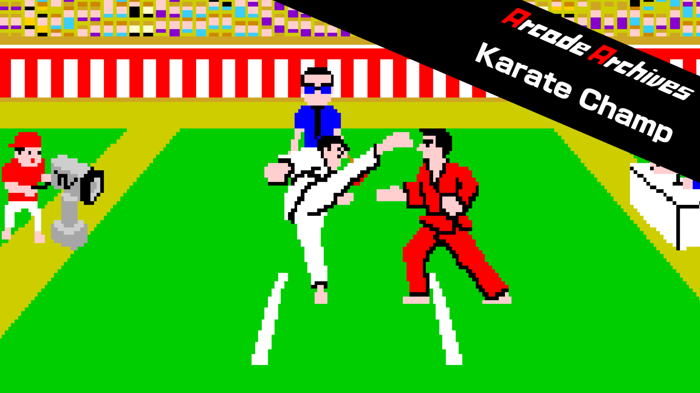 O primeiro jogo de luta para dois jogadores foi Karate Champ da DataEast.  Seguindo seus passos, a Konami lançou Yie-Ar Ku…
