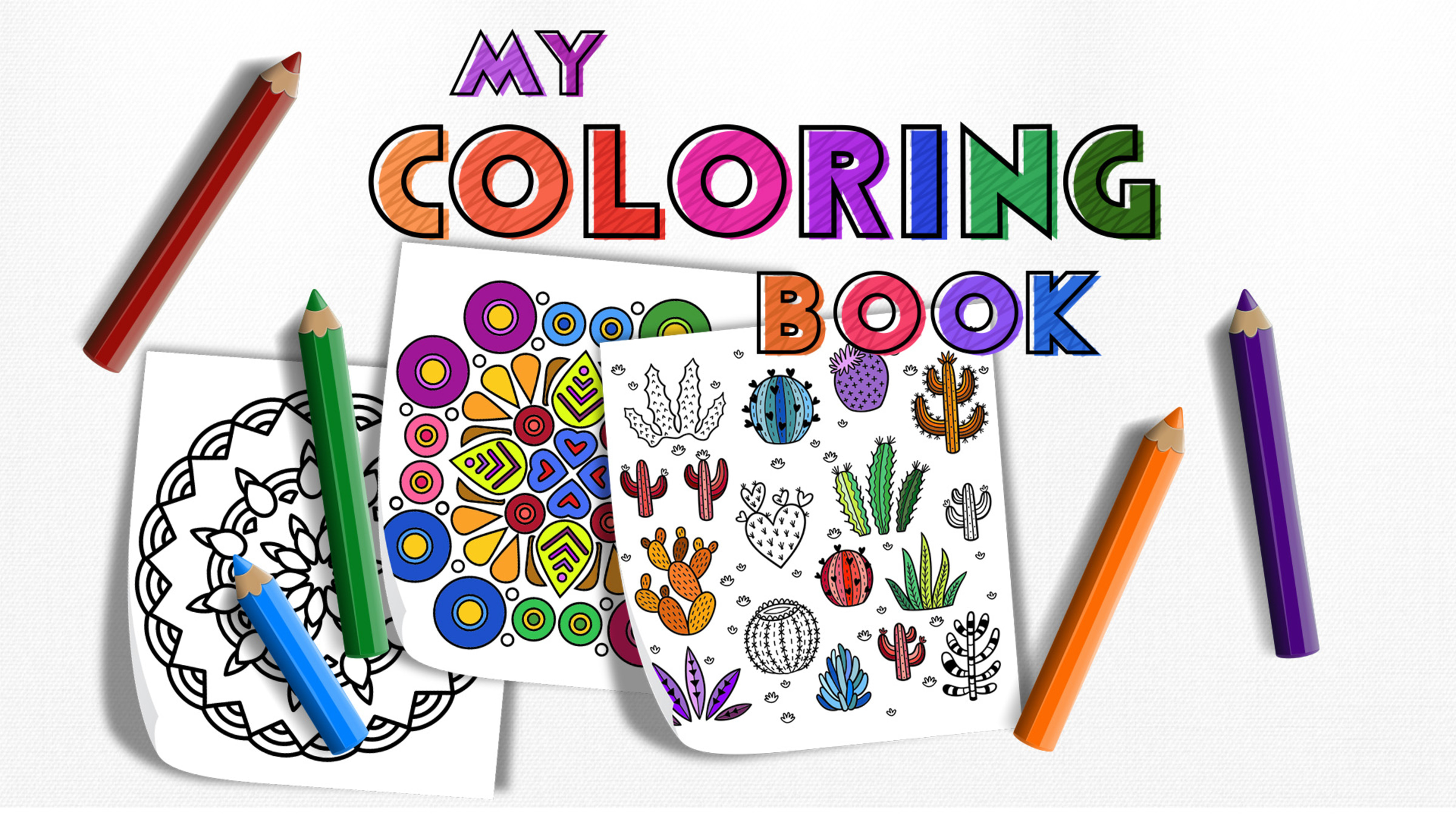 Mini Adult Coloring Book Set, Recycled