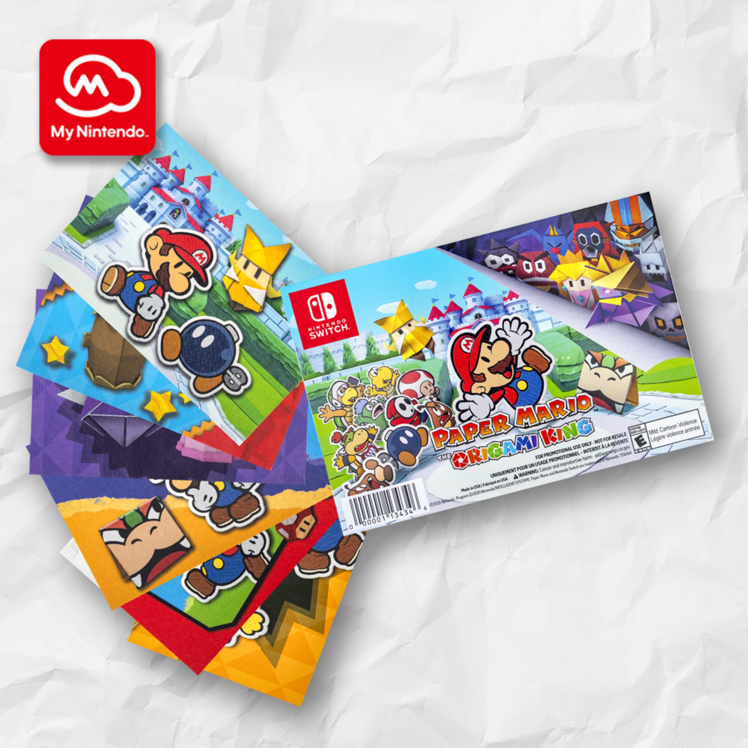Paper Mario™: Nintendo Origami Site King - Merchandise Postcard The - Set Official