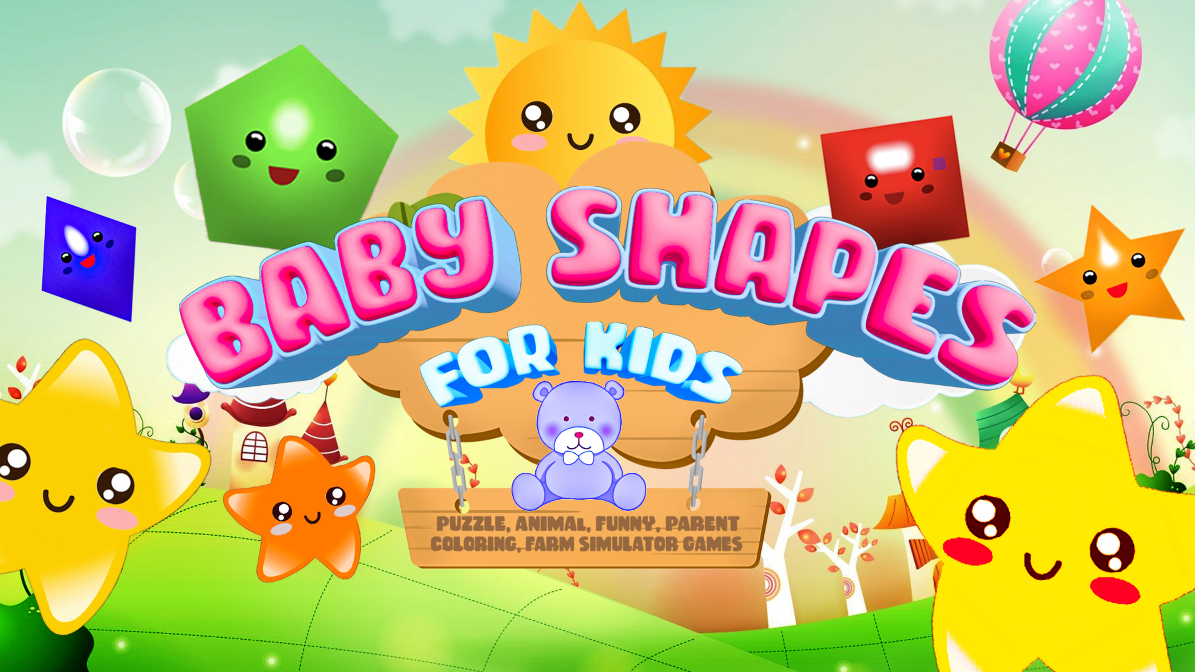 Baby Shapes for Kids Puzzle Animal Funny Parent Coloring Farm