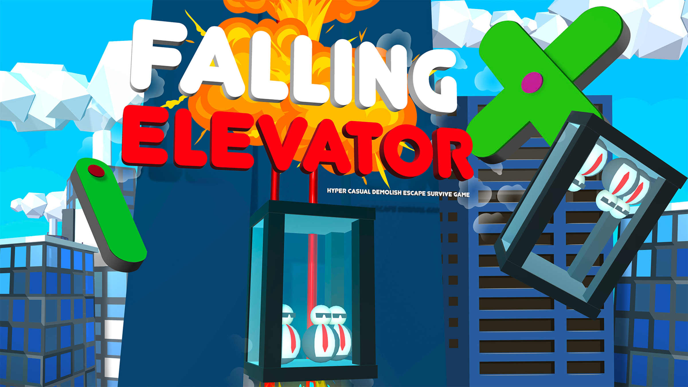 Falling Elevator Hyper Casual Demolish Escape Survival Game for