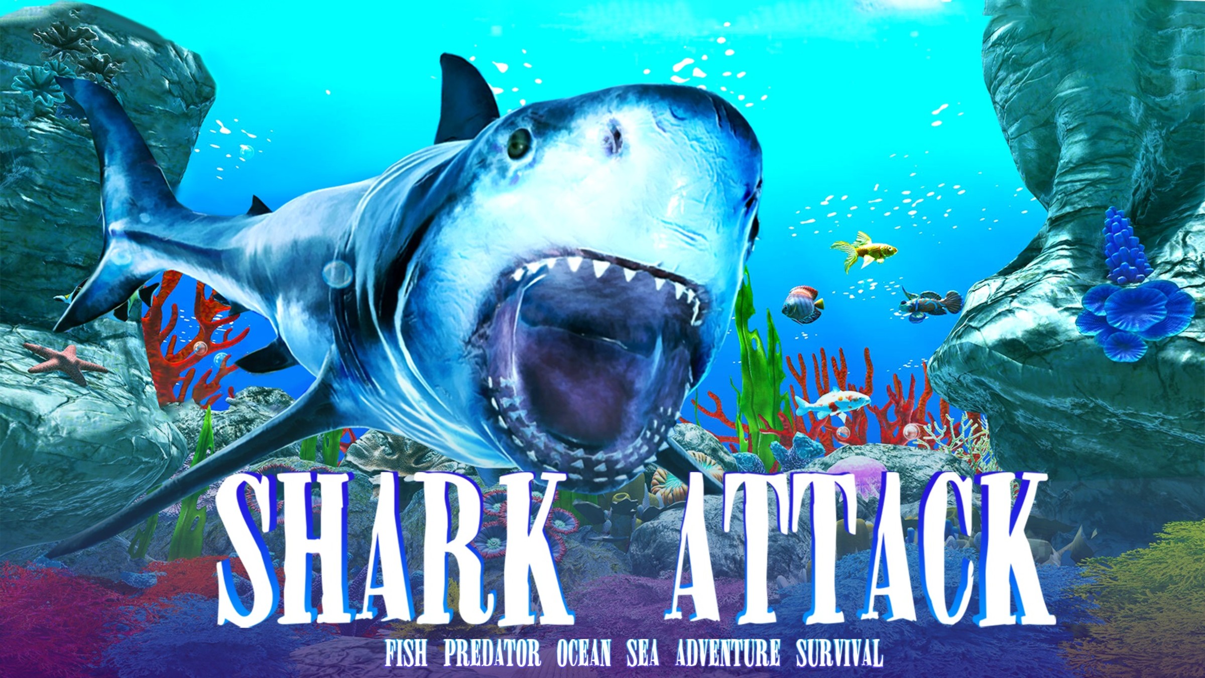 Shark Attack Fish Predator Ocean Sea Adventure Survival