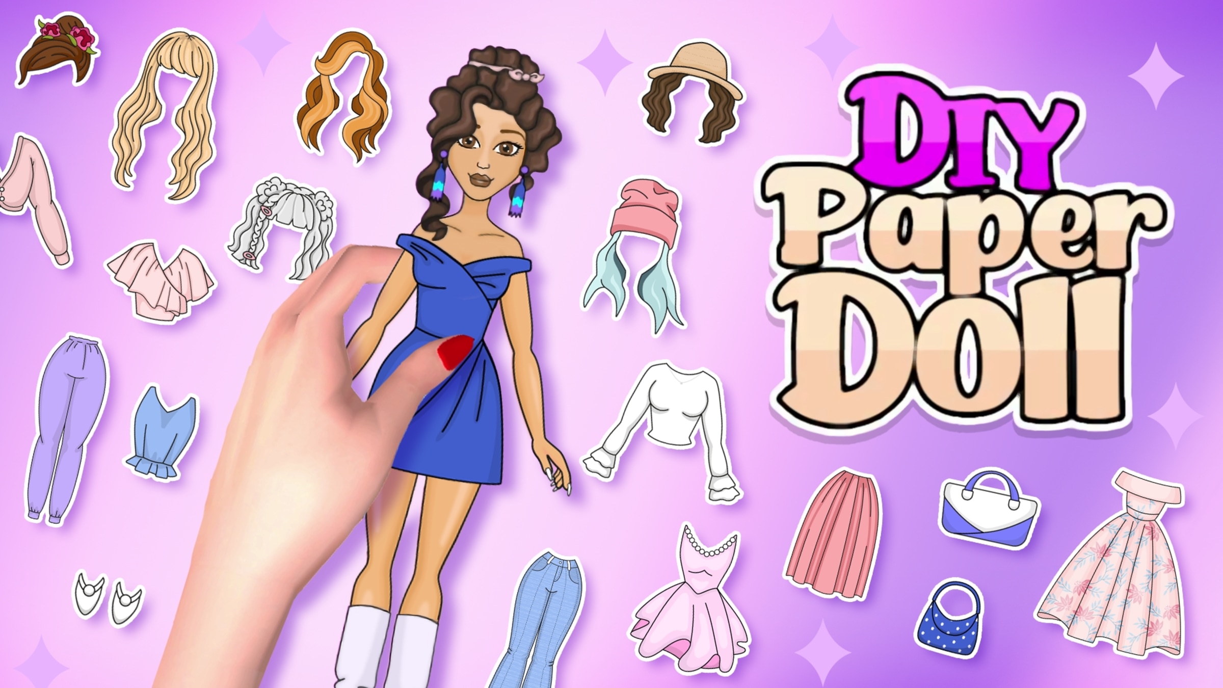 Paper Dolls & Clothes Set Printable Activities for Kids DIY 