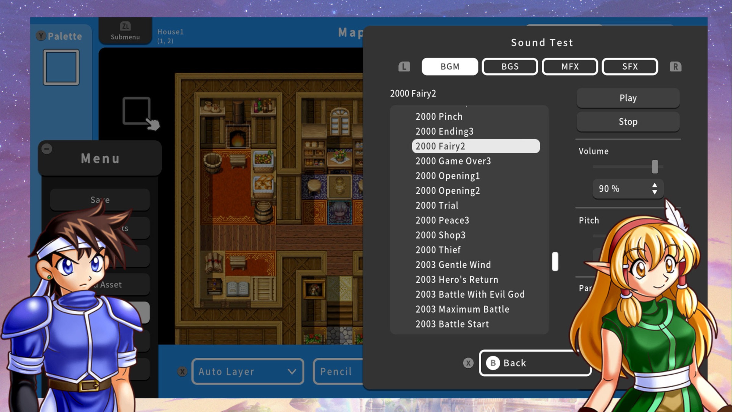 RPG MAKER WITH - 2000 Character & Music Pack for Nintendo