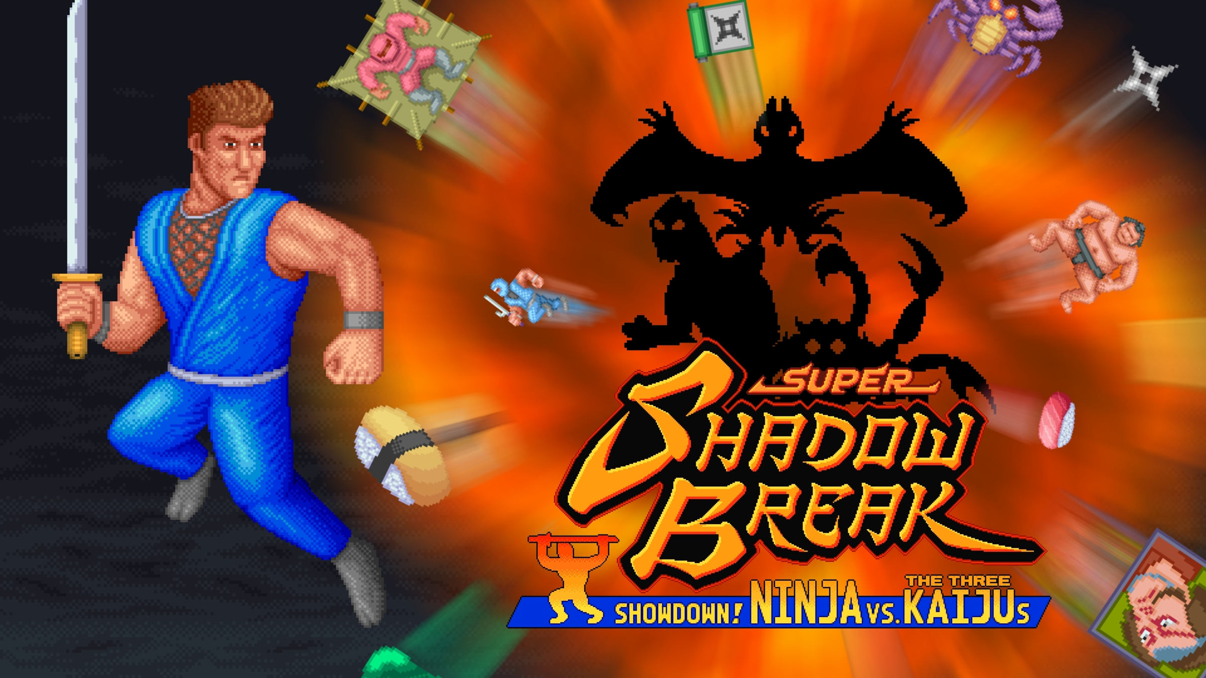 KARAMUSHI & SUPER FRIENDS 火をつけろ　system Super Shadow Break : Showdown! NINJA VS The Three KAIJUs for