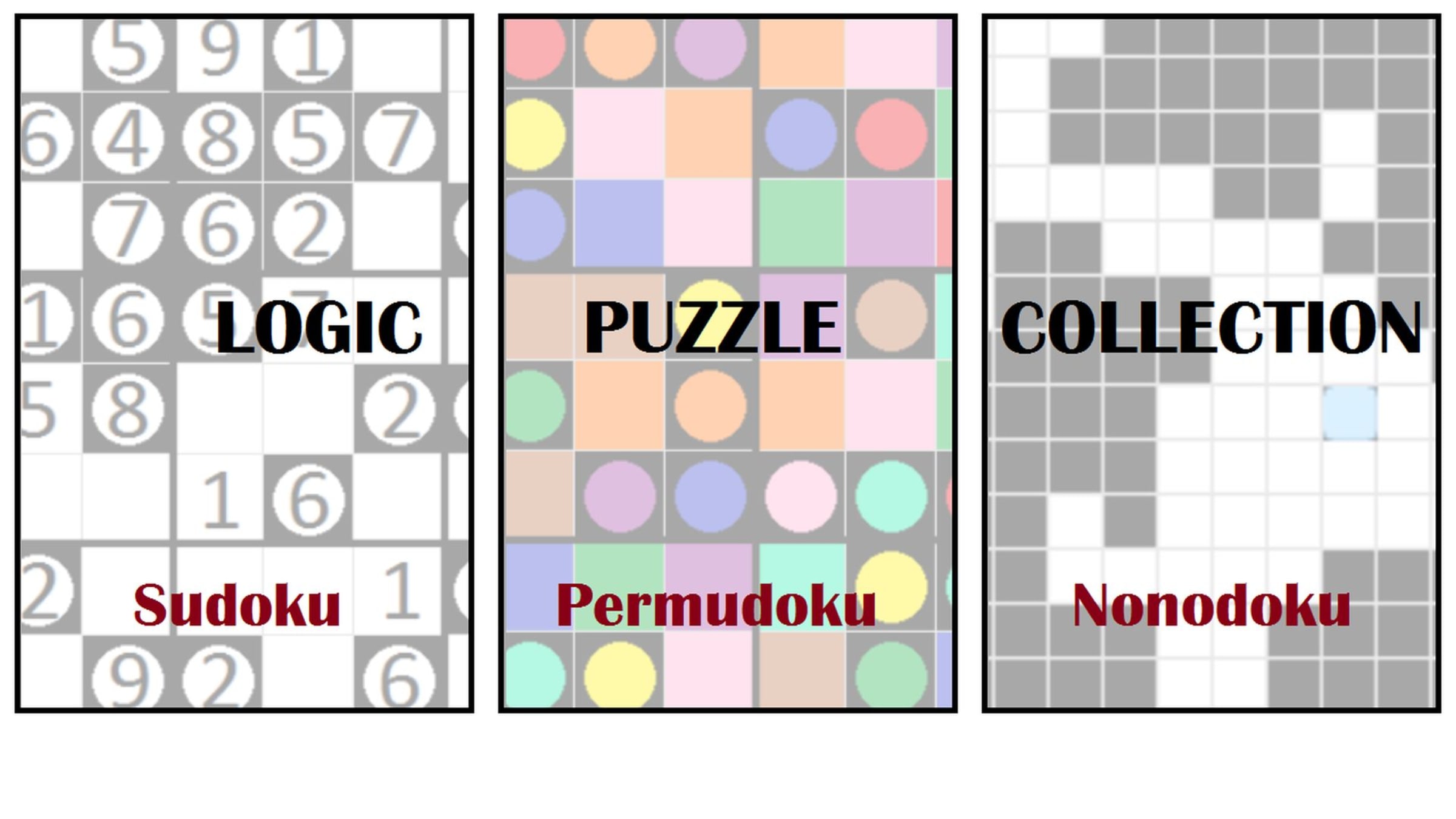 Logic Puzzle Collection: Sudoku - Permudoku - Nonodoku for
