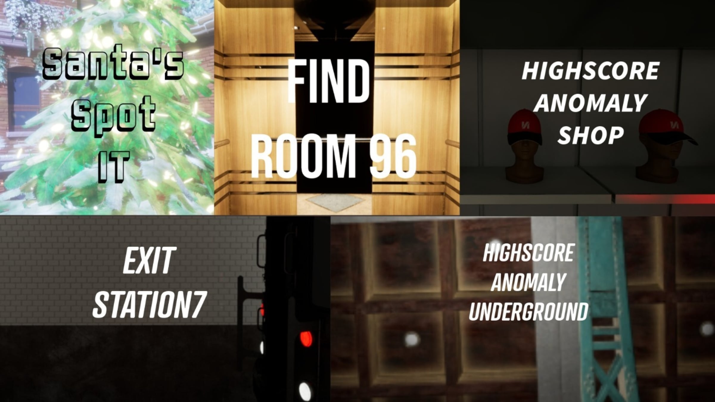Santa's Spot It + Exit Station 7 + Find Room 96 +HighScore Anomaly Shop ...