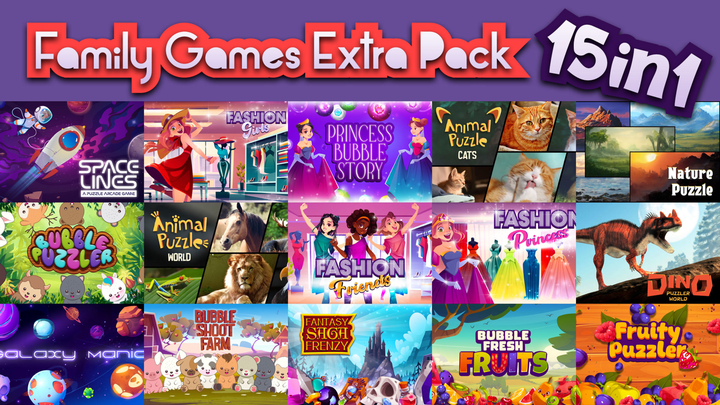 Family Games Extra Pack: 15 in 1 for Nintendo Switch - Nintendo