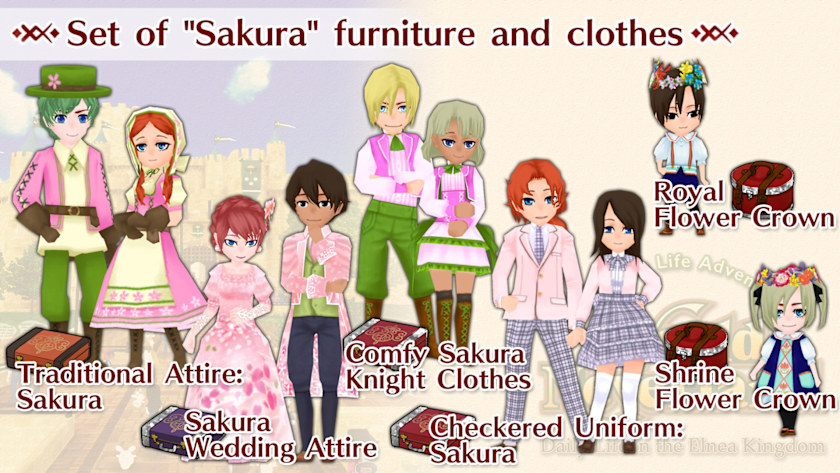 Set of "Sakura" furniture and clothes