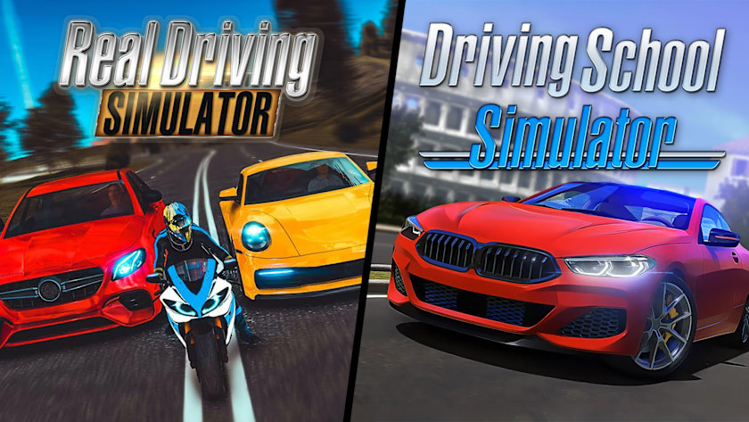 Racing Simulator Bundle: Driving School Simulator & Real Driving Simulator
