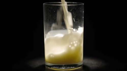 Milk inside a bag of milk inside a bag of milk and Milk outside a