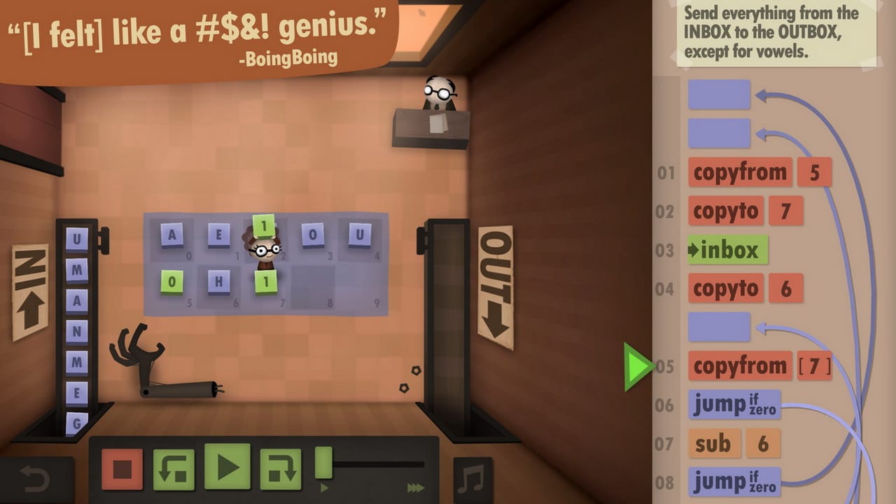 #4. Human Resource Machine (Nintendo) Av: Tomorrow Corporation