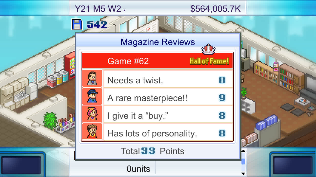 #4. Game Dev Story (Nintendo) 由: Kairosoft