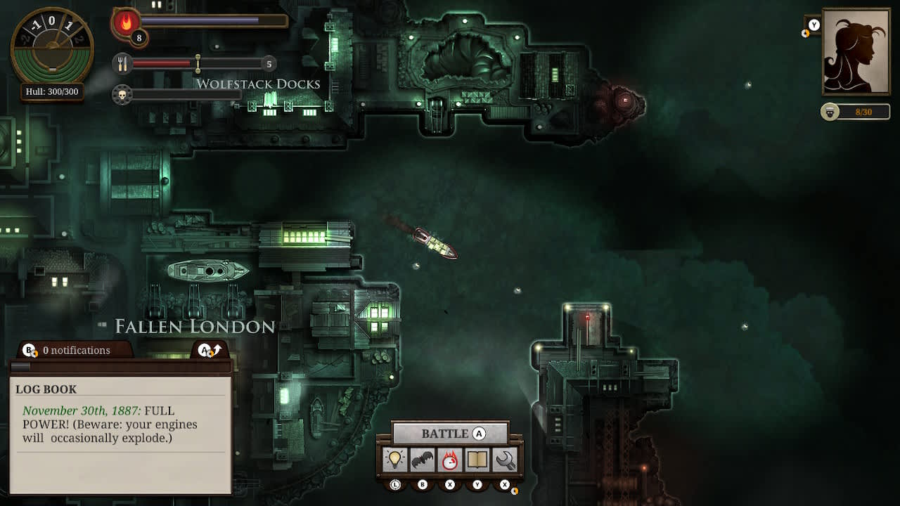 #1. Sunless Sea: Zubmariner Edition (Nintendo) By: Failbetter Games